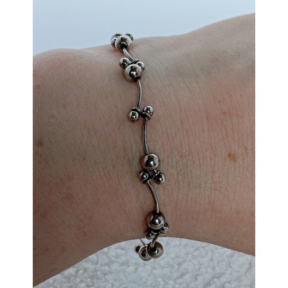 Premeir Designs Silvertone Ball and Link Bracelet - Picture 5 of 9